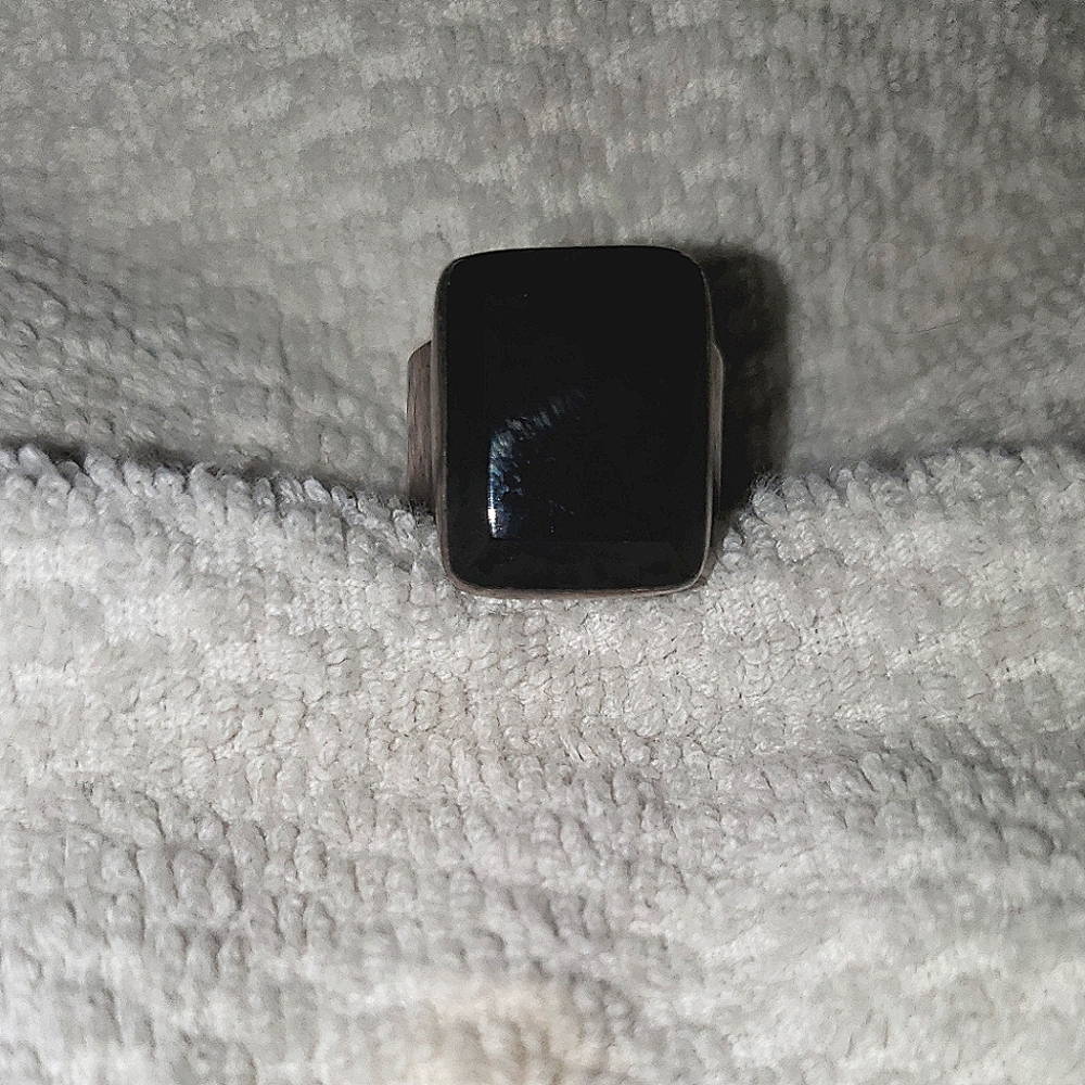 Silver and Onyx sz 6.5 ring